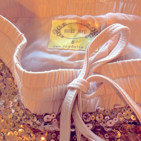 Joyfolie Rose Gold Sequin Performance or Play Short - Picture 3 of 3